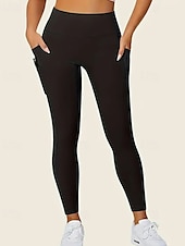 baratos Leggings lisas-Mulheres Leggings Shorts Abotoado Roupa de rua Casual Mimolet Cintura Alta Tecido Cintura elástica Respirabilidade Com Stretch Férias Esportes Roupa Diária Vinho Preto Azul Marinha Cinzento Claro