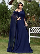 voordelige BLAUW-A-Lijn Quinceanera Jurken Elegante Jurk Formele Bruiloft Vloerlengte Mouwloos One Shoulder Chiffon met Plooitjes