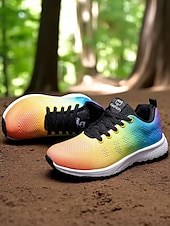 cheap Women&#039;s Sneakers-Women&#039;s Rainbow Gradient Running Shoes, Lightweight Breathable Sneakers for Sports, Jogging and Outdoor Activities