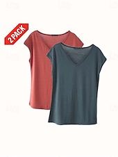 olcso Egyszerű ujjatlan felső-Női Camisole Tank Top Tömör szín Sima Napi Ujjatlan V-alakú Normál felsők Fehér és Kék Fehér és Piros Piros / fekete Zöld / Piros Fehér és Rózsaszín Tavasz, Ősz, Tél, Nyár