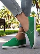 olcso Női tornacipők-női vászon bebújós tornacipők – könnyű, minimalista lapos cipők mindennapi ügyintézéshez, parkban sétáláshoz és hétvégi villásreggelihez