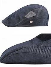 abordables Chapeaux pour hommes-Casquette plate en maille pour homme avec sangle réglable – chapeau gavroche d&#039;été respirant et léger pour les activités de plein air, les tenues décontractées et l&#039;utilisation quotidienne