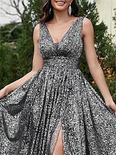abordables NOIR-Robes de Quinceanera A-Line robe élégante robe formelle longueur de sol sans manches en V dos en sequins avec strass