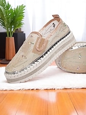 abordables Baskets femme-Baskets à plateforme en maille strass pour femmes - Chaussures décontractées respirantes et scintillantes avec semelle épaisse pour les rendez-vous quotidiens et les sorties élégantes