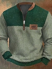 economico Felpe di base-Per uomo Maglia Felpa con zip corta Nero Verde militare Blu marino Grigio Mezza zip Blocco di colori Mucca Testurizzato Sport &amp; Outdoor Quotidiano Ferie Poliestere Streetwear Casual Primavera