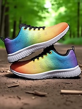 cheap Women&#039;s Sneakers-Women&#039;s Rainbow Gradient Running Shoes, Lightweight Breathable Sneakers for Sports, Jogging and Outdoor Activities