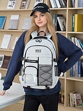 olcso Főiskolai hátizsákok-Uniszex vízálló iskolai hátizsák több zsebes kialakítással és laptop rekesszel, laza, nagy kapacitású utazótáska diákoknak és ingázóknak