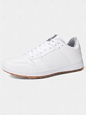 abordables Chaussures de golf pour femmes-Chaussures de golf athlétiques blanches pour femmes – baskets respirantes pour le golf professionnel, les practice et les compétitions du week-end