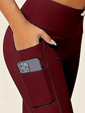 baratos Leggings lisas-Mulheres Leggings Shorts Abotoado Roupa de rua Casual Mimolet Cintura Alta Tecido Cintura elástica Respirabilidade Com Stretch Férias Esportes Roupa Diária Vinho Preto Azul Marinha Cinzento Claro