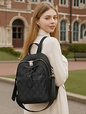 tanie Plecaki Fashion-damski wodoodporny pikowany nylonowy plecak - stylowa, lekka torba na co dzień z górnym uchwytem i wieloma kieszeniami do szkoły, pracy, podróży i codziennego użytku