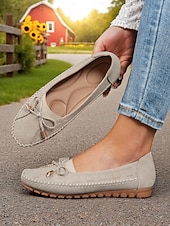 baratos Sapatilhas e Mocassins de mulher-mocassins femininos com laço rosa – mocassins leves e casuais para dirigir, ideais para tarefas diárias, passeios no jardim e looks casuais