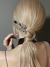 お買い得  ハロウィンアクセサリー-女性用ゴシックローズヘアピンヴィンテージ合金ヘアピンセット、レトロな枝デザインのヘアアクセサリー、ハロウィンパーティーやコスプレに最適