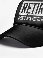 preiswerte Herrenhüte-Lustige schwarze Baseballkappe für Herren mit „Retired“-Aufdruck – verstellbare Baumwollmütze für Rentner, lässige Outdoor-Kleidung und Scherzgeschenke
