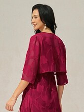 billige Dressy topper-Dame Trekker på skuldrene Helfarge Elegant Stilfull Fritid 3/4 ermer Asymmetrisk Crop Tops Bryllupsgjest Strandbryllup Salvie Grøn Svart Hvit Rosa Rød Sommer Vår Høst