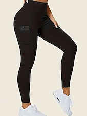 baratos Leggings lisas-Mulheres Leggings Shorts Abotoado Roupa de rua Casual Mimolet Cintura Alta Tecido Cintura elástica Respirabilidade Com Stretch Férias Esportes Roupa Diária Vinho Preto Azul Marinha Cinzento Claro