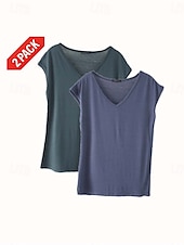 olcso Egyszerű ujjatlan felső-Női Camisole Tank Top Tömör szín Sima Napi Ujjatlan V-alakú Normál felsők Fehér és Kék Fehér és Piros Piros / fekete Zöld / Piros Fehér és Rózsaszín Tavasz, Ősz, Tél, Nyár