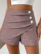 ieftine Pantaloni scurți grafici-Pentru femei chinez Pantaloni Scurți Vacanță Epocă Stilul etnic Scurt Talie Înaltă Grafic Geometric Dunga Plisată Micro-elastic Vacanță Stradă Zilnic Albastru ou de Măcăleandru Violet Roșu-aprins