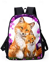 economico Zaini per Bambini e Adolescenti-Set di zainetto a forma di volpe per bambine delle elementari, composto da 3 pezzi: borsa per il pranzo e astuccio, simpatico zainetto con animali del bosco per il ritorno a scuola e l'uso quotidiano.