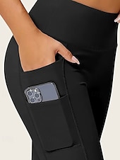 baratos Leggings lisas-Mulheres Leggings Shorts Abotoado Roupa de rua Casual Mimolet Cintura Alta Tecido Cintura elástica Respirabilidade Com Stretch Férias Esportes Roupa Diária Vinho Preto Azul Marinha Cinzento Claro