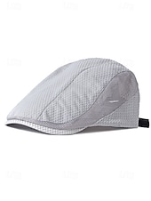 abordables Chapeaux pour hommes-Casquette plate en maille pour homme avec sangle réglable – chapeau gavroche d&#039;été respirant et léger pour les activités de plein air, les tenues décontractées et l&#039;utilisation quotidienne