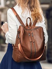 preiswerte Mode Rucksäcke-Wandelbare Rucksack-Geldbörse aus Kunstleder für Damen – multifunktionale, diebstahlsichere Umhängetasche mit Kopfhörerloch und Reißverschlusstasche für den Schulalltag, Freizeitreisen und die Arbeit