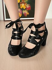 abordables années 1930-Chaussures Mary Jane à talons et lacets en satin vert vintage des années 1920 pour femmes – Chaussures à talons épais d&#039;inspiration rétro pour les goûters ou les tenues vintage