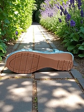 preiswerte Keilsandalen-Mit Strasssteinen verzierte blaue Keilsandaletten für Damen mit Blumenmuster und glitzerndem Design für Gartenpartys, Strandurlaube und Sommerspaziergänge