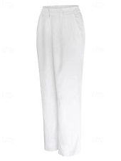 economico gamba larga e vita alta-Per donna Gamba larga Pantaloni Eleganti Streetwear Casual Lunghezza intera Naturale Semplice Tasca Elastico in vita Comodo All&#039;aperto Confortevole Vacanza Uscire blu navy Aalbicocca Grigio Nero