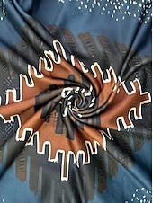 billige Boho t-skjorte-Dame T skjorte Blomstret Bohem Årgang Mote Langermet Crew-hals Lange topper Daglig Ut på byen Helg Trykt mønster Blå Vår, Høst, Vinter, Sommer