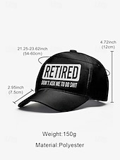 preiswerte Herrenhüte-Lustige schwarze Baseballkappe für Herren mit „Retired“-Aufdruck – verstellbare Baumwollmütze für Rentner, lässige Outdoor-Kleidung und Scherzgeschenke