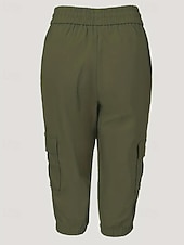 Dam Cargo-shorts Capribyxor Mode Streetwear Vadlängd Naturlig Solid färg Ficka Elastisk midja Bekväm Microelastisk Sport & Utomhus Dagliga kläder Vin Svart Rodnande Rosa Armégrön Sommar Vår Normal billiga lastbyxor för kvinnor-Dam Cargo-shorts Capribyxor Mode Streetwear Vadlängd Naturlig Solid färg Ficka Elastisk midja Bekväm Microelastisk Sport & Utomhus Dagliga kläder Vin Svart Rodnande Rosa Armégrön Sommar Vår Normal