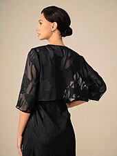 billige Dressy topper-Dame Trekker på skuldrene Helfarge Elegant Stilfull Fritid 3/4 ermer Asymmetrisk Crop Tops Bryllupsgjest Strandbryllup Salvie Grøn Svart Hvit Rosa Rød Sommer Vår Høst