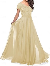preiswerte Bodenlänge-A-Linie Brautmutterkleid Elegant Herzförmiger Ausschnitt Bodenlang Polyester Kurzarm mit Falten 2025