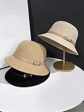 voordelige Dameshoeden-Opvouwbare polyester zonnehoed met brede rand voor dames met gespdetail - opvouwbare zomerstrandhoed voor reizen, tuinieren en buitenactiviteiten