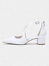 abordables cocktail-Escarpins à talons carrés et bout pointu en satin ivoire pour femmes - chaussures élégantes à brides croisées pour banquets formels et cocktails