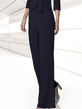 cheap Mom&#039;s Pant Suits-Pantsuit Mother of the Bride Wedding Guest Elegant Stretch Chiffon Floor Length Free Custom Size 2025