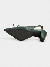 abordables Années 1950-Escarpins à bride arrière verts vintage des années 1950 pour femmes avec détail nœud – escarpins à bout pointu et talon moyen pour le bureau, les mariages et les soirées élégantes