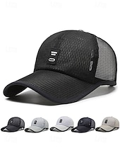 levne Pánské klobouky-Pánská prodyšná síťovaná baseballová čepice se zaobleným okrajem – lehká nastavitelná letní čepice pro outdoorové sporty, turistiku a běžné nošení
