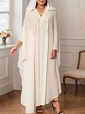 abordables Robes Bohémiennes-Femmes Robe Longue Maxi Robe Robe Décontractée Robe bohème Robe occidentale Mode musulman Extérieur Soirée Fête Coupe régulière Uni manche longue À capuche Blanche Violet Gris Clair Printemps Automne