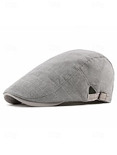 preiswerte Herrenhüte-Verstellbare Schiebermütze aus Leinen für Herren, leichte, atmungsaktive Zeitungsjungenmütze mit Streifendetail, Vintage-Ivy-Cap-Stil für Freizeitausflüge und den Alltag