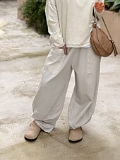 economico gamba larga e vita alta-Per donna Chinos Vacanza Moda Streetwear Lunghezza intera Vita Alta Semplice Tasca Fascia Elastica Comodo Morbido Confortevole Micro-elastico All&#039;aperto Streetwear Giallo Rosa Grigio Estate Primavera