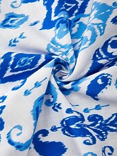 economico Abiti floreali-abito-camicia midi effetto lino con stampa monocromatica