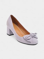 economico Anni &amp;#39;50-Per donna Tacchi Retrò Feste Lavoro Quotidiano Fiocco Tacco grosso Punta quadrata Elegante Vintage Finta pelle scamosciata Mocassino Nero Rosa Blu