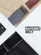 preiswerte Herrengürtel-Herrengürtel aus echtem Leder mit automatischer Schnalle aus Carbonfaser, verstellbarer Bund im klassischen Business-Stil für Berufstätige und formelle Anlässe
