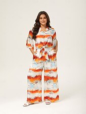 preiswerte Hose-Sommerliche Hose mit weitem Bein und Blumenmuster