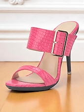 abordables Fête de la Vie Nocturne-Sandales à talons hauts jaunes à motif crocodile pour femmes avec bride à boucle - Chaussures de soirée audacieuses à bout ouvert pour la vie nocturne, les clubs et les événements estivaux