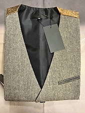 preiswerte Herrenweste-Herren Weste Gilet Urlaub Party Geschäft Mode Lässig Sommer Frühling Tasche Knöpfe Polyester Bequem Farbblock Einreihig Ein-Knopf V Ausschnitt Normale Passform Kaffee Weste