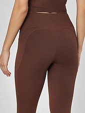 economico Leggings e collant da yoga-Per donna Pantaloni fitness Pantaloni da Pilates Pantaloni da yoga con tasche Leggero Vita Alta Palestra Pilates Zumba Pantaloni Rosa Caffè Autunno Gli sport Abbigliamento sportivo Micro-elastico