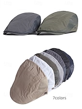 abordables Chapeaux pour hommes-Casquette plate en maille pour homme avec sangle réglable – chapeau gavroche d&#039;été respirant et léger pour les activités de plein air, les tenues décontractées et l&#039;utilisation quotidienne
