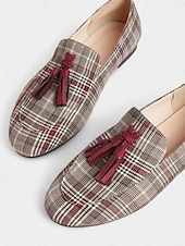 お買い得  1950年代-レディース フクシア スエード タッセル スリッポン ローファー – 夏のストリートスタイルにぴったりの、大胆で遊び心のあるカジュアルフラットシューズ